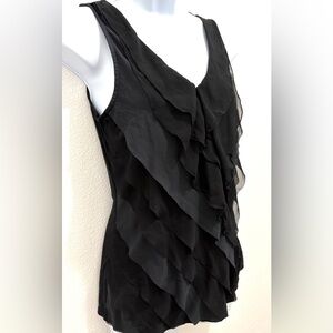 Express Black Sleeveless Ruffle Top / Size Small